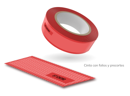 Cinta con folios y precortes